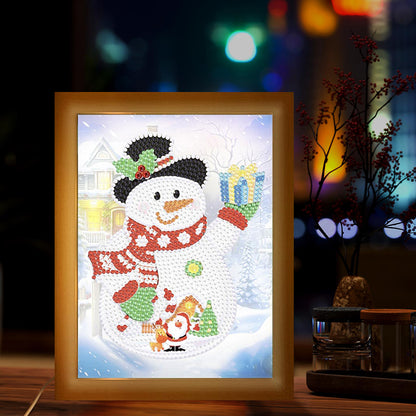 Special Shaped Diamond Painting Kit with Lights 17x22cm (Christmas Snowman #4)