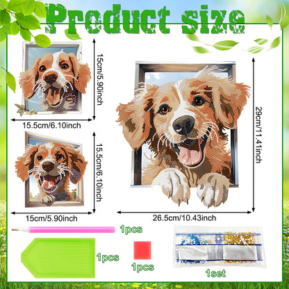 Diamond Painting Sticker Diamond Art Craft Mosaic Sticker for Kid Gift (Puppy)