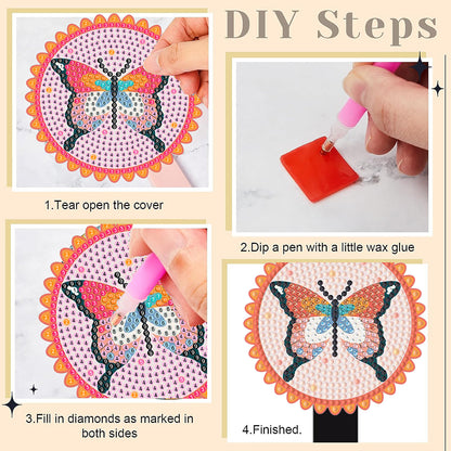 DIY Diamond Painting Mirror Kit for Adults Kids Beginners (Butterfly #1)