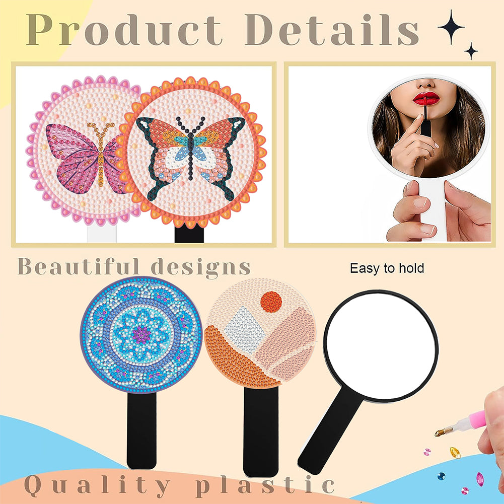 DIY Diamond Painting Mirror Kit for Adults Kids Beginners (Butterfly #1)