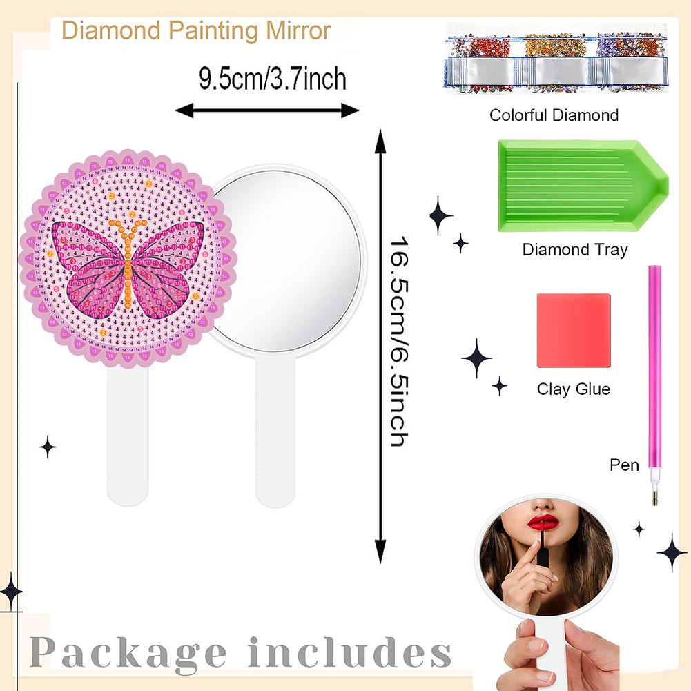 DIY Diamond Painting Mirror Kit for Adults Kids Beginners (Butterfly #6)