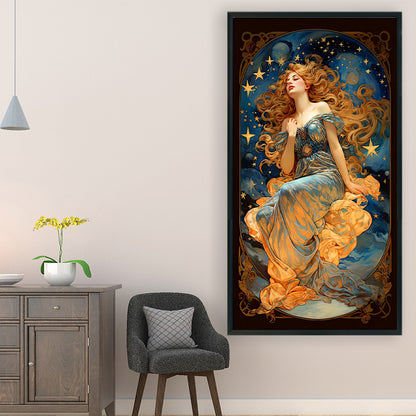 Starry Night Goddess - 11CT Stamped Cross Stitch 50*90CM