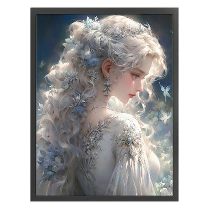 Silver-Haired Butterfly Girl - 11CT Stamped Cross Stitch 50*65CM