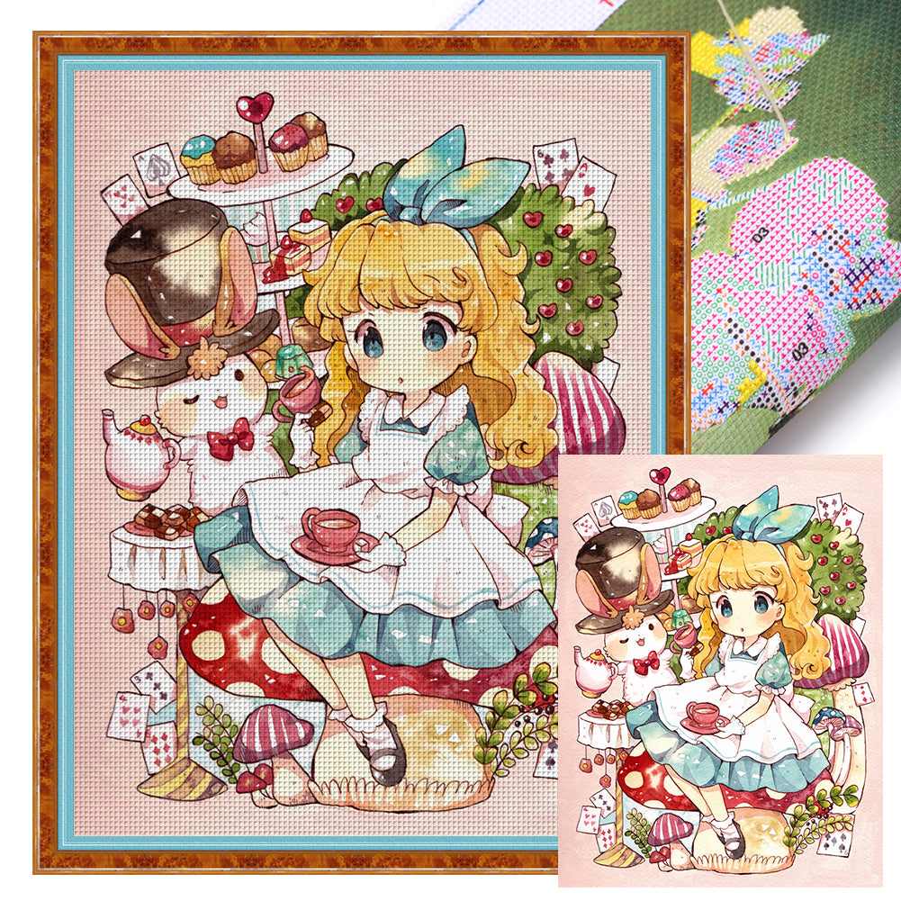 Cartoon Alice - 11CT Stamped Cross Stitch 50*65CM