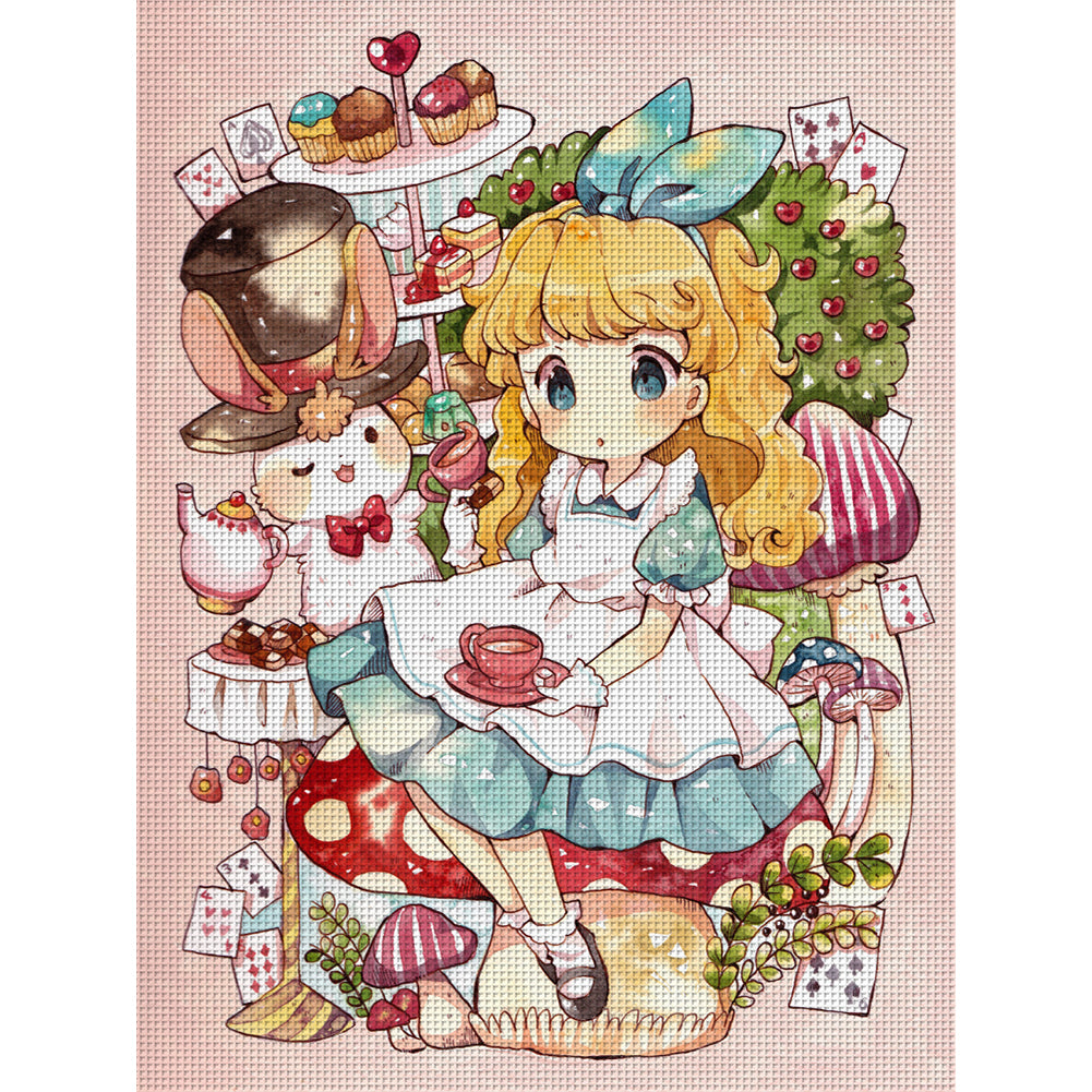 Cartoon Alice - 11CT Stamped Cross Stitch 50*65CM