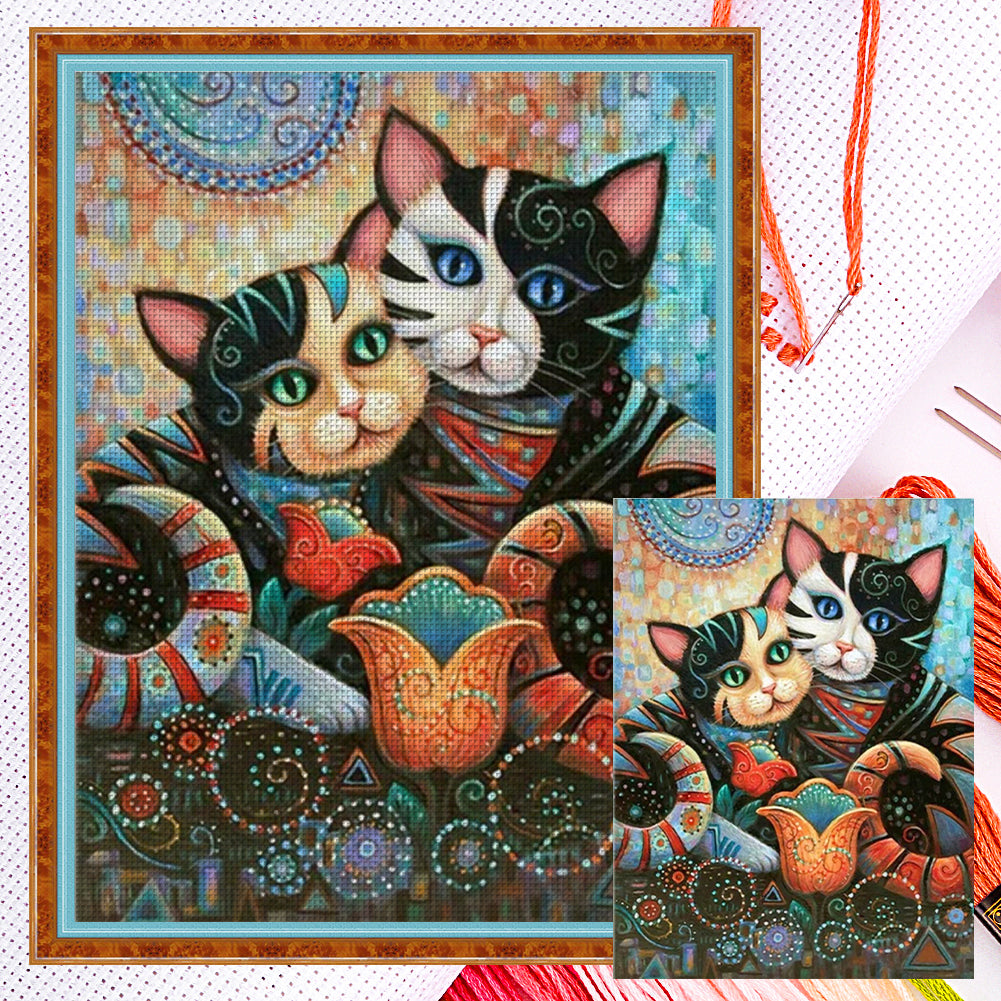 Hug The Cat - 14CT Counted Cross Stitch 40*55CM