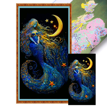 Moon Mermaid - 11CT Stamped Cross Stitch 50*93CM