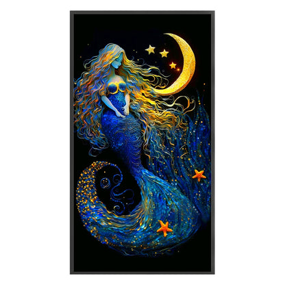 Moon Mermaid - 11CT Stamped Cross Stitch 50*93CM