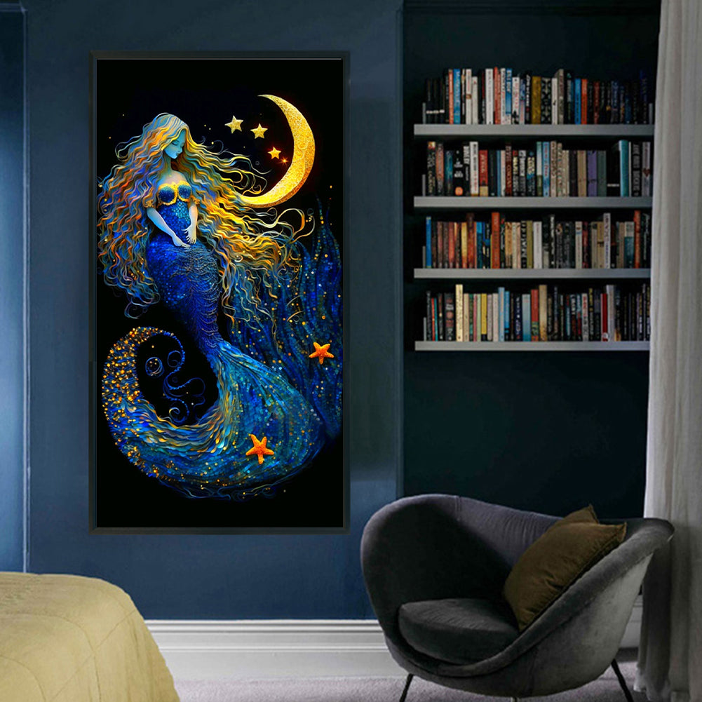 Moon Mermaid - 11CT Stamped Cross Stitch 50*93CM