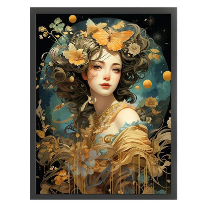 Flower Butterfly Girl - 11CT Stamped Cross Stitch 50*65CM