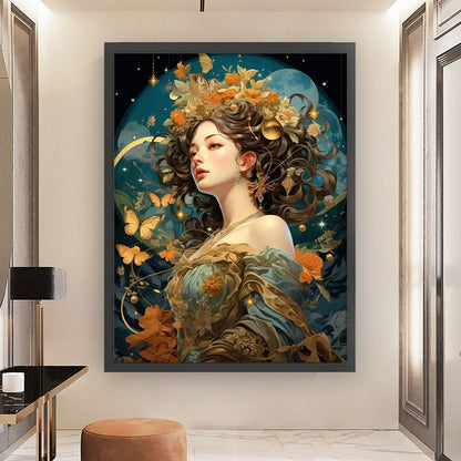 Flower Butterfly Girl - 11CT Stamped Cross Stitch 50*65CM