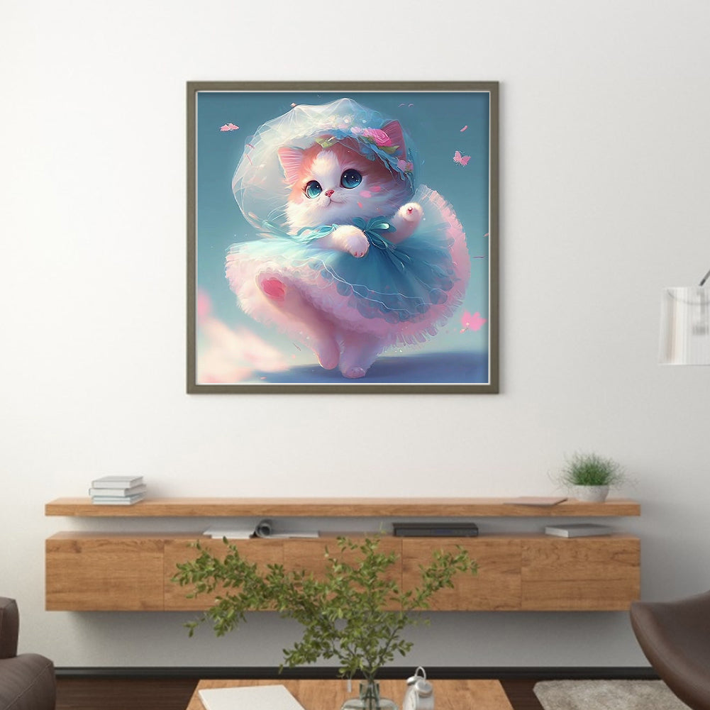 Dress Kitten - 11CT Stamped Cross Stitch 40*40CM