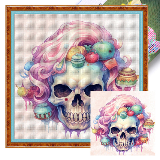 Dessert Skull - 11CT Stamped Cross Stitch 60*60CM