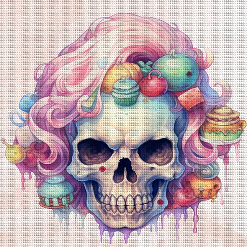 Dessert Skull - 11CT Stamped Cross Stitch 60*60CM