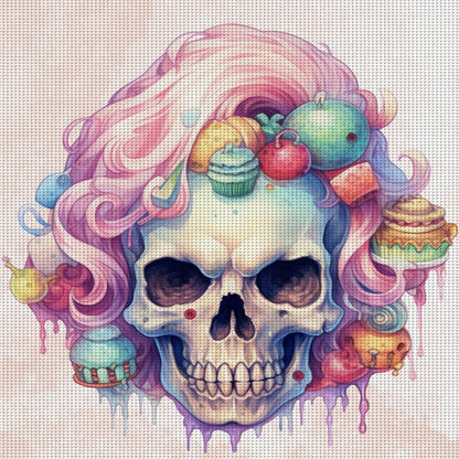 Dessert Skull - 11CT Stamped Cross Stitch 60*60CM