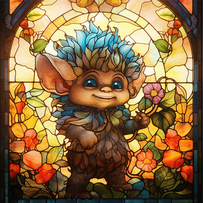 Glass Painting-Elf - 14CT Stamped Cross Stitch 40*40CM