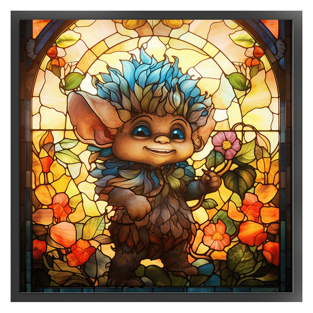 Glass Painting-Elf - 14CT Stamped Cross Stitch 40*40CM