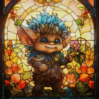 Glass Painting-Elf - 14CT Stamped Cross Stitch 40*40CM