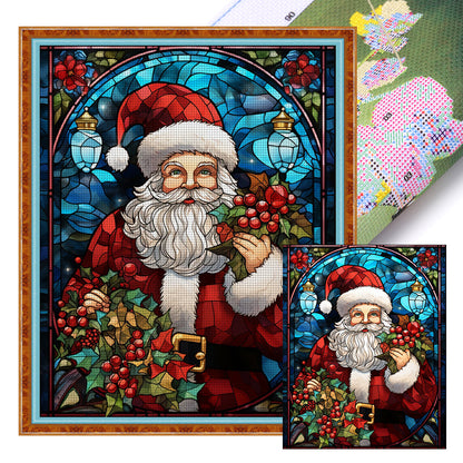 Glass Painting-Santa Claus - 14CT Stamped Cross Stitch 40*50CM