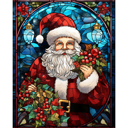 Glass Painting-Santa Claus - 14CT Stamped Cross Stitch 40*50CM