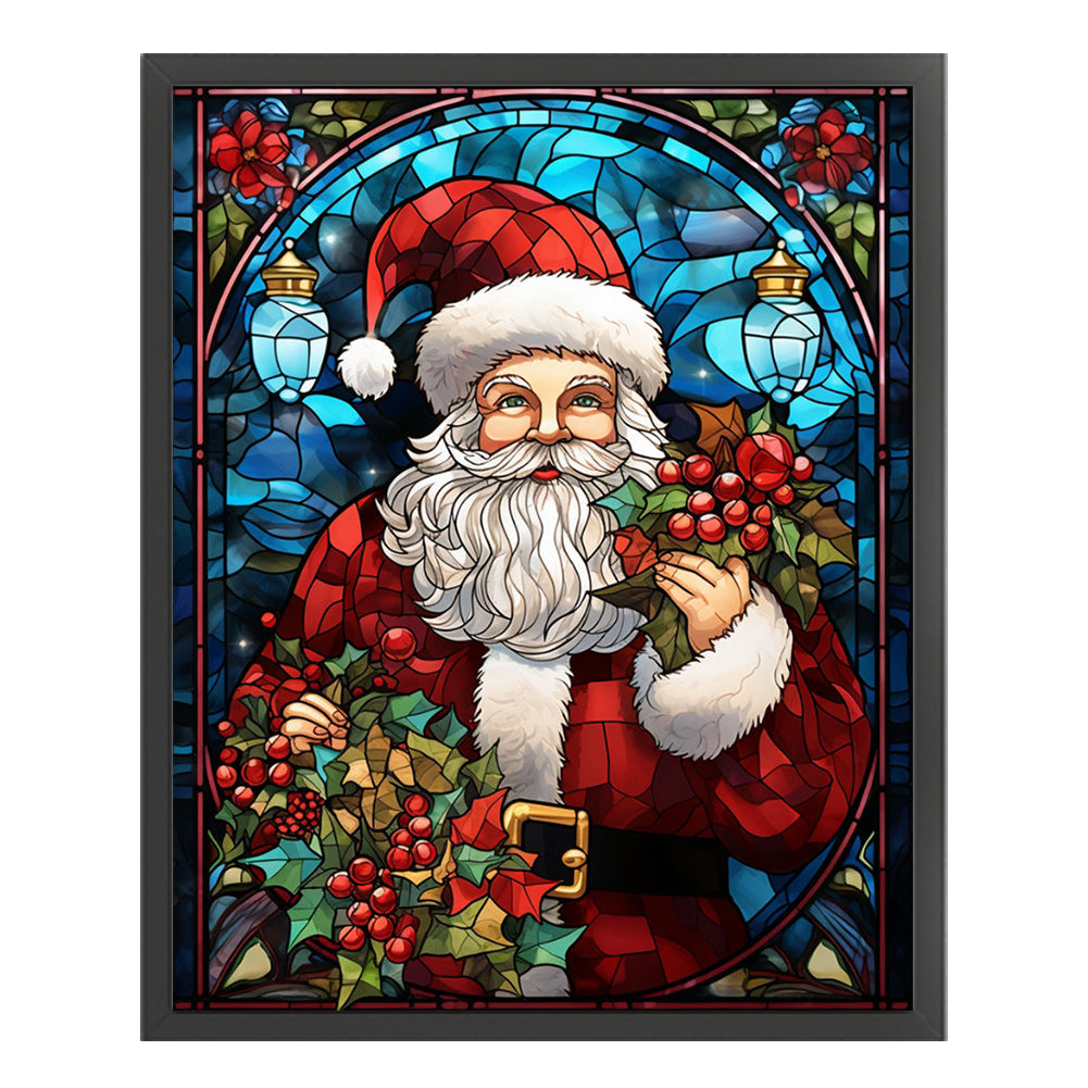 Glass Painting-Santa Claus - 14CT Stamped Cross Stitch 40*50CM