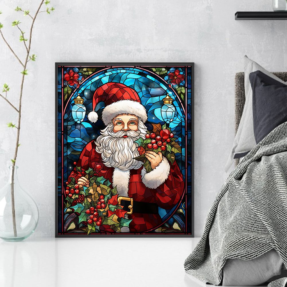 Glass Painting-Santa Claus - 14CT Stamped Cross Stitch 40*50CM