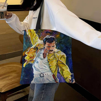 40x40cm Embroidery Kit Freddy Mercury Cross Stitch Canvas Tote Bag for Adults