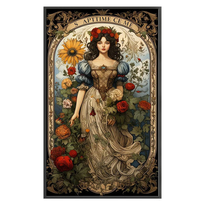 Retro Poster Flowers Woman - 11CT Stamped Cross Stitch 50*85CM