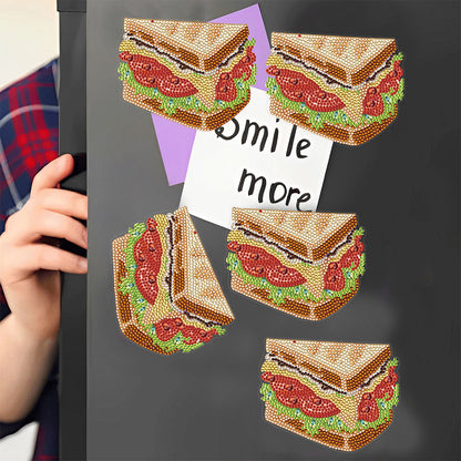 Round+Special Shape Diamond Art Fridge Magnets Sticker (Sandwich)