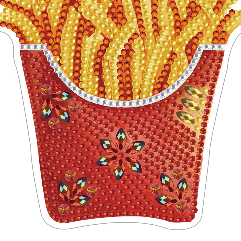 Round+Special Shape Diamond Art Fridge Magnets Sticker (French Fries)