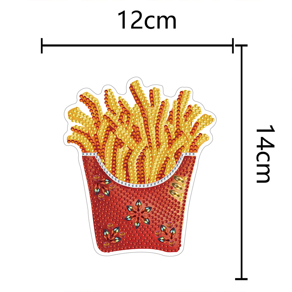Round+Special Shape Diamond Art Fridge Magnets Sticker (French Fries)