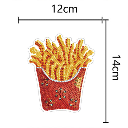 Round+Special Shape Diamond Art Fridge Magnets Sticker (French Fries)