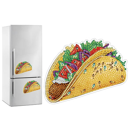 Round+Special Shape Diamond Art Fridge Magnets Sticker (Taco)