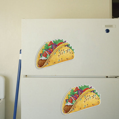 Round+Special Shape Diamond Art Fridge Magnets Sticker (Taco)