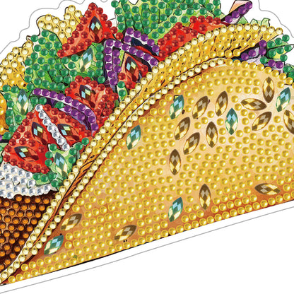 Round+Special Shape Diamond Art Fridge Magnets Sticker (Taco)