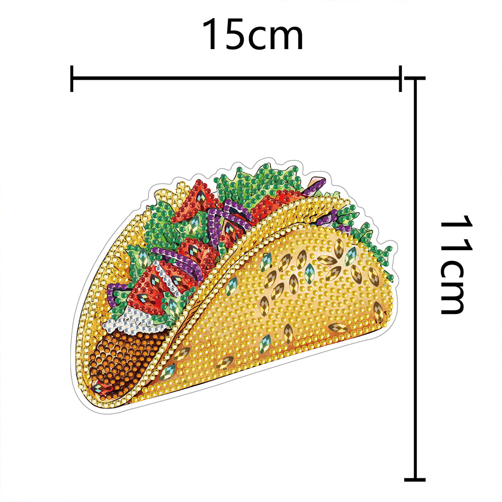 Round+Special Shape Diamond Art Fridge Magnets Sticker (Taco)