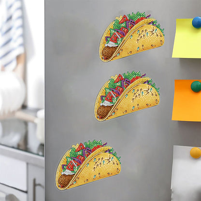 Round+Special Shape Diamond Art Fridge Magnets Sticker (Taco)