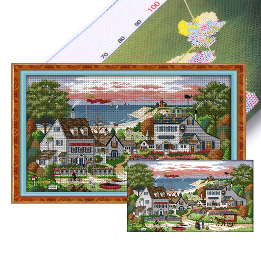 Cozy Little Bay - 14CT Stamped Cross Stitch 67*37CM(Joy Sunday)