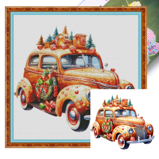 Christmas Gingerbread Truck - 11CT Stamped Cross Stitch 50*50CM