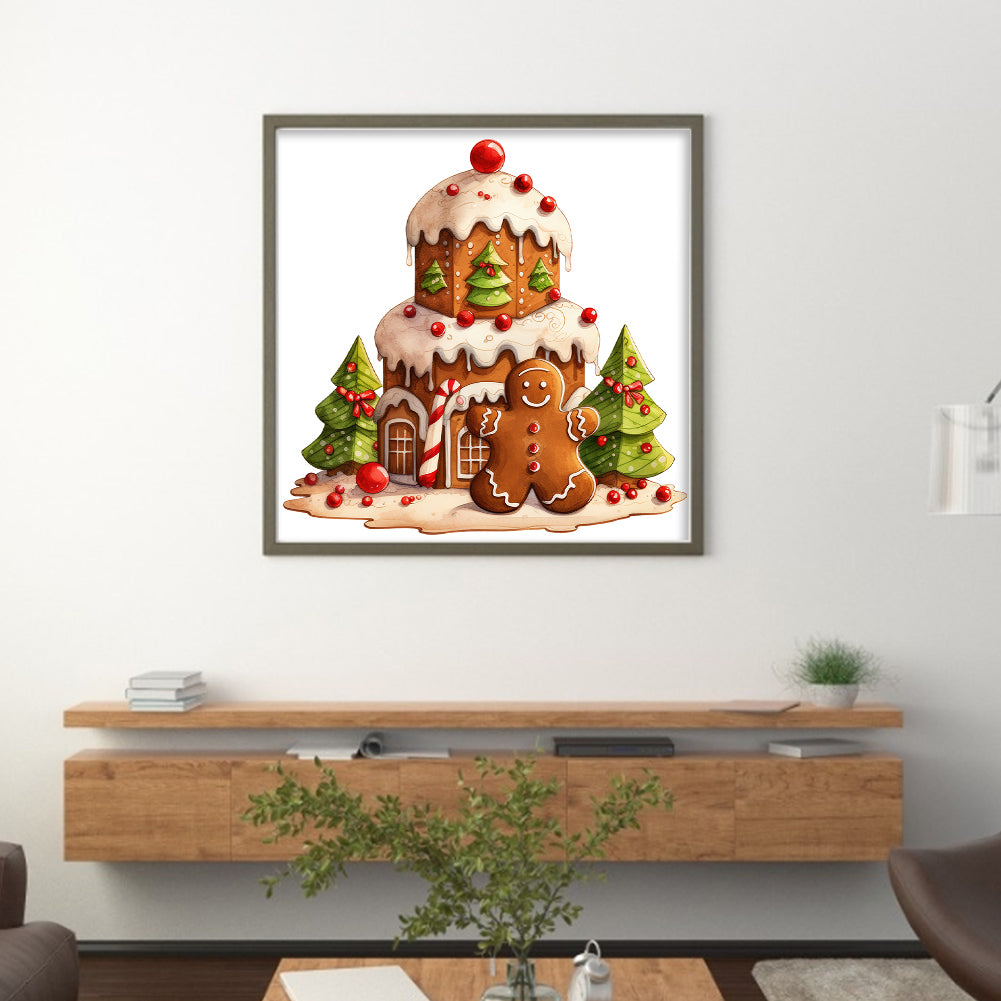 Christmas Gingerbread Cake - 11CT Stamped Cross Stitch 50*50CM