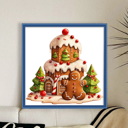 Christmas Gingerbread Cake - 11CT Stamped Cross Stitch 50*50CM