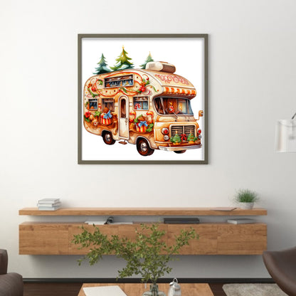 Christmas Gingerbread Picnic Cart - 11CT Stamped Cross Stitch 50*50CM