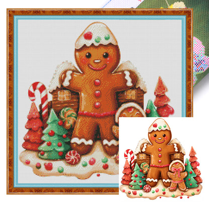 Christmas Gingerbread Tree - 11CT Stamped Cross Stitch 50*50CM