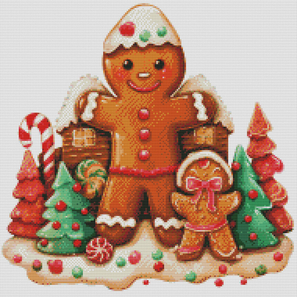 Christmas Gingerbread Tree - 11CT Stamped Cross Stitch 50*50CM