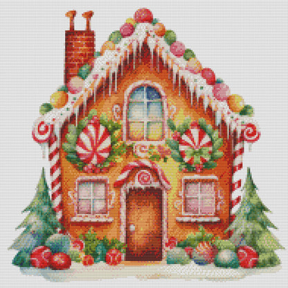 Christmas Gingerbread House - 11CT Stamped Cross Stitch 50*50CM