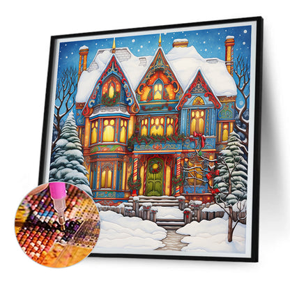 Snow Cabin - Full Round Drill Diamond Painting 30*30CM