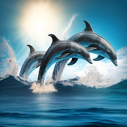 Dolphin - Full Round Drill Diamond Painting 30*30CM