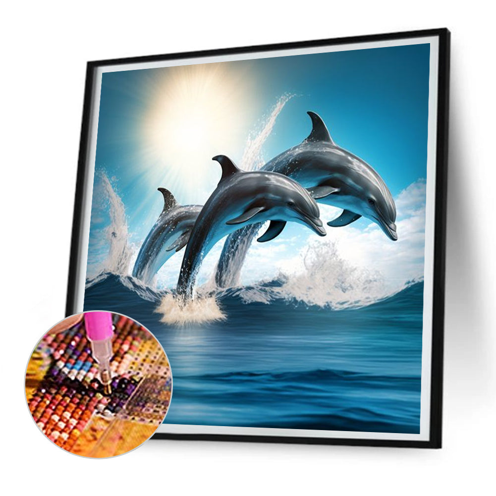 Dolphin - Full Round Drill Diamond Painting 30*30CM