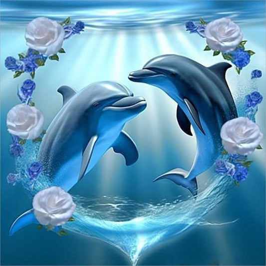 Dolphin - Full Round Drill Diamond Painting 30*30CM