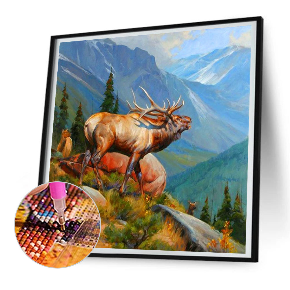 Alpine Elk Animal - Full Round Drill Diamond Painting 30*30CM